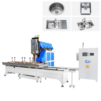 Hwashi Автоматическая CNC Свинковая DC швейно-прокатная сварочная машина для стальной кухни Свинковая миска для кухонной машины